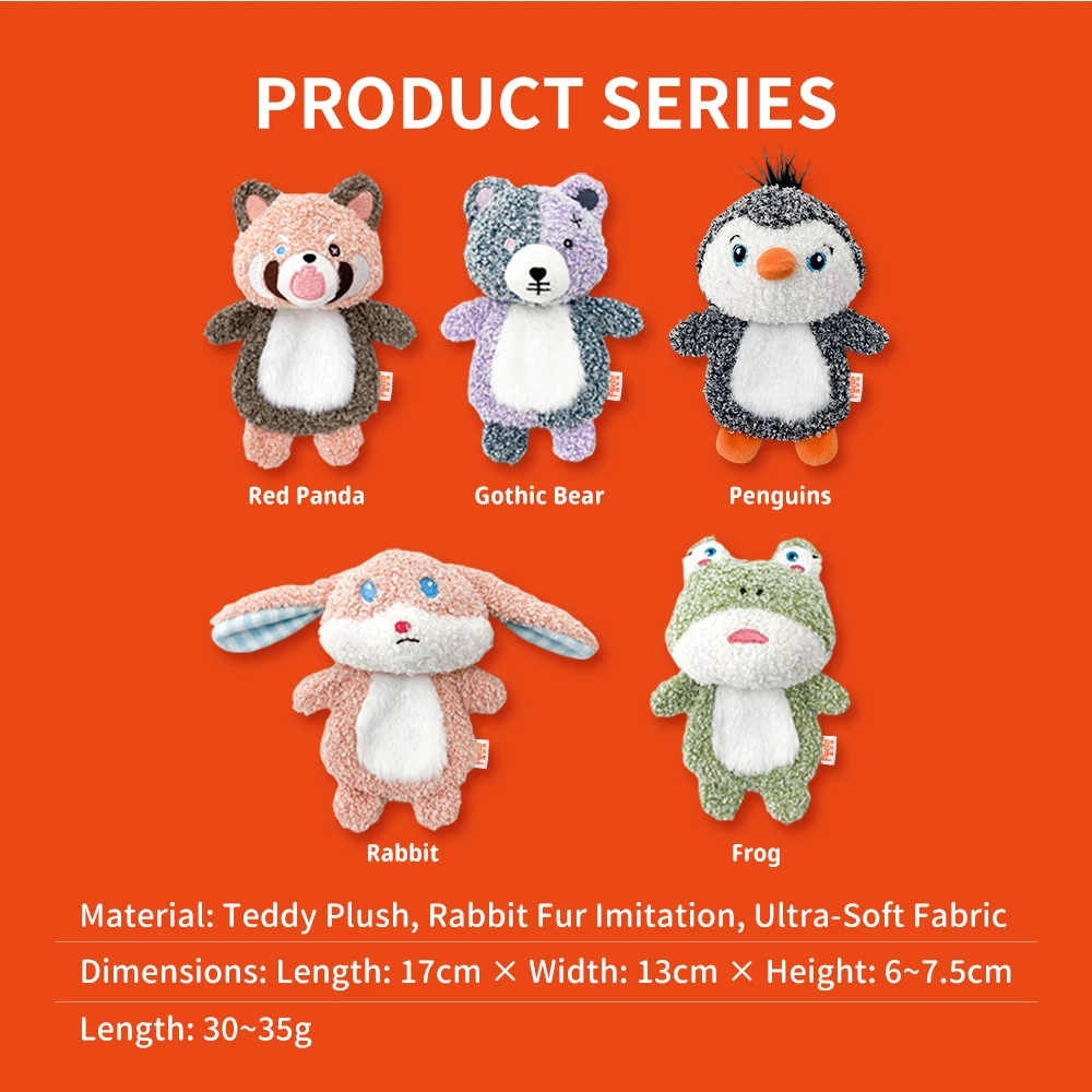 Juguetes de peluche de animales pequeños para perros, bonito juguete Vocal divertido con sonajero de cuerpo completo de papel y chirriador incorporado que reduce la soledad del perro - imagen 5