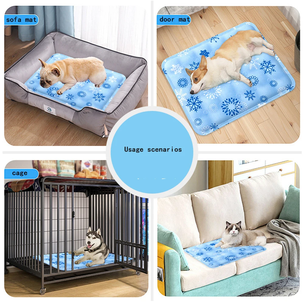 Almohadilla refrescante para mascotas, estera de hielo suave con infusión de Gel con Base antideslizante para perros y gatos para golpear el verano para dormir y relajarse diariamente