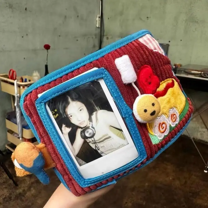 Nueva llegada, bonita cartera de lona, billeteras cortas con cremallera para mujer, monedero pequeño plegable, tarjeteros de pana vaquera, monedero de dibujos animados