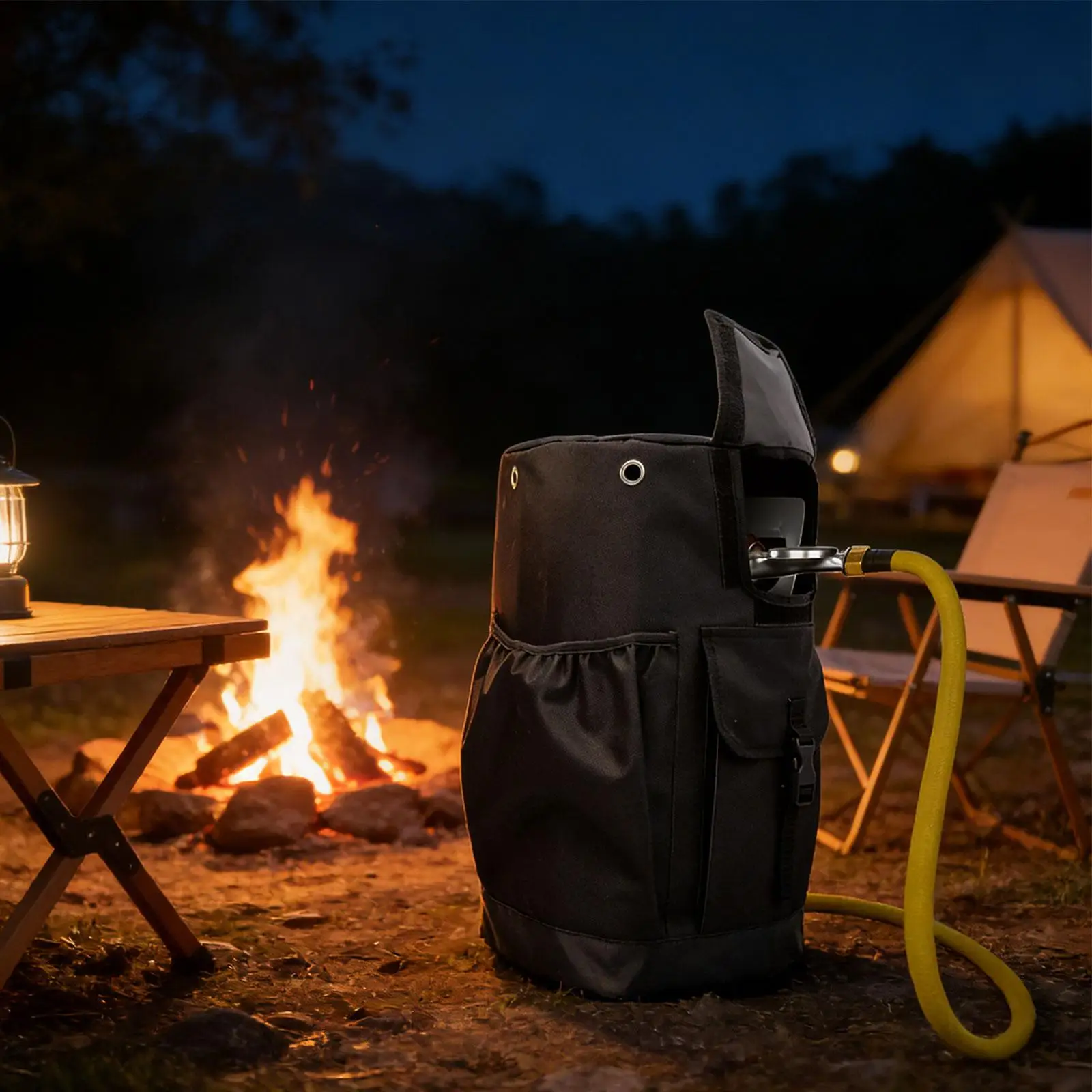 Bolsa para tanque de gasolina, cubierta para botella de gas con cilindro resistente al agua y 2 bolsillos, cubierta para tanque de gas para acampar y jardinería - imagen 3