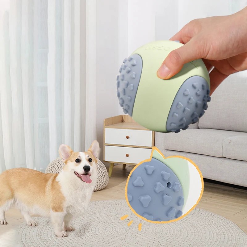 HOOPET-pelota interactiva resistente a las mordeduras para perros pequeños, juguete para masticar con sonido, Limpieza de dientes, molienda, accesorios para masticar para mascotas - imagen 2
