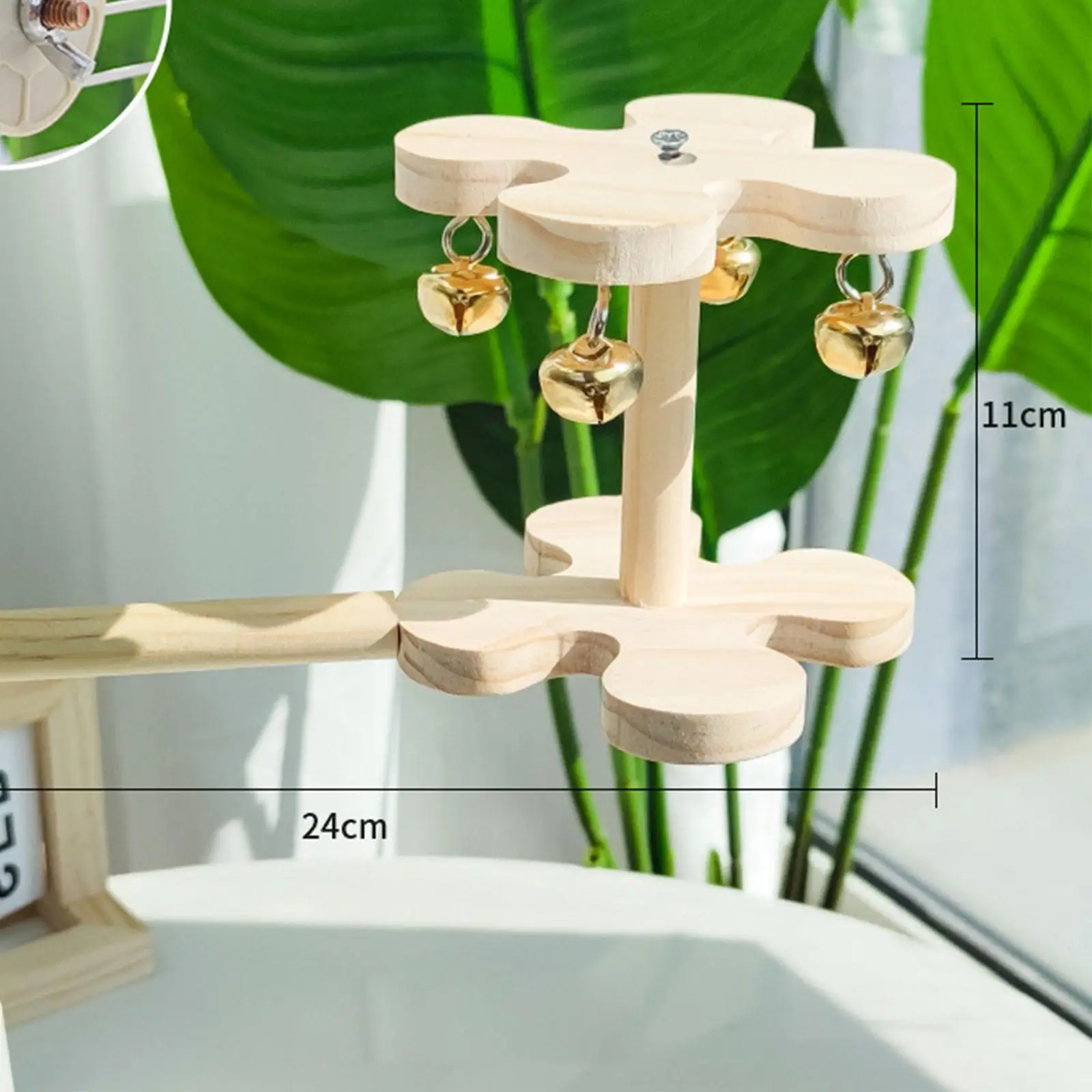 Bird Stand Perch Toy Bird Stick, Physical Exercise Parrot Stand Rotating Windmill Perch for Parakeet Finches Mynah Cockatiel