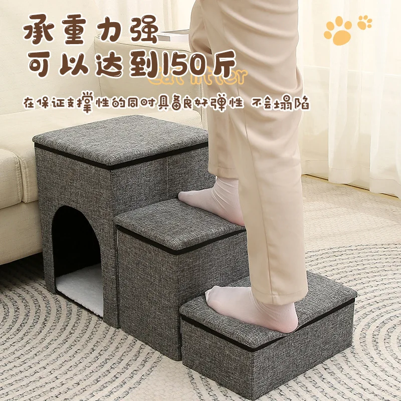 Escalera plegable antideslizante para sofá – Uso cómodo perros y gatos - imagen 3