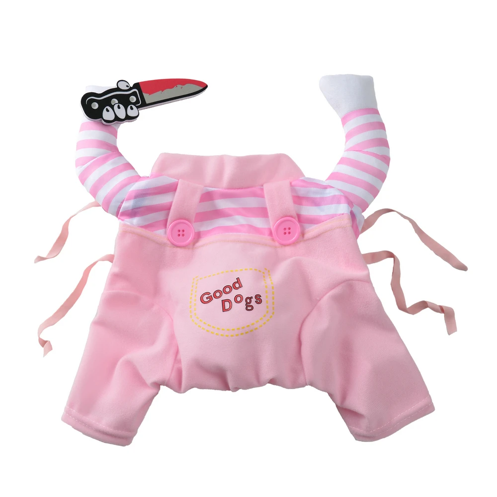 Ropa divertida de Halloween para perros pequeños y medianos, disfraz de mascota con cuchillo, bonito disfraz de fiesta para gatos, trajes de Chihuahua - imagen 3