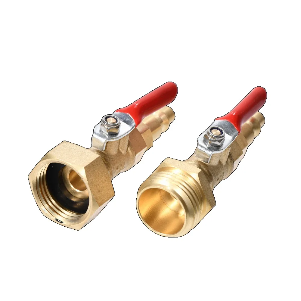 Adaptador de salida de invierno RV, enchufe de conexión rápida de 1/4 ", rosca de manguera de jardín de 3/4" con válvula de bola para piezas de sistema de agua RV - imagen 2