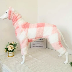 Abrigo de cuadros rosa para galgo italiano y whippet - Invierno