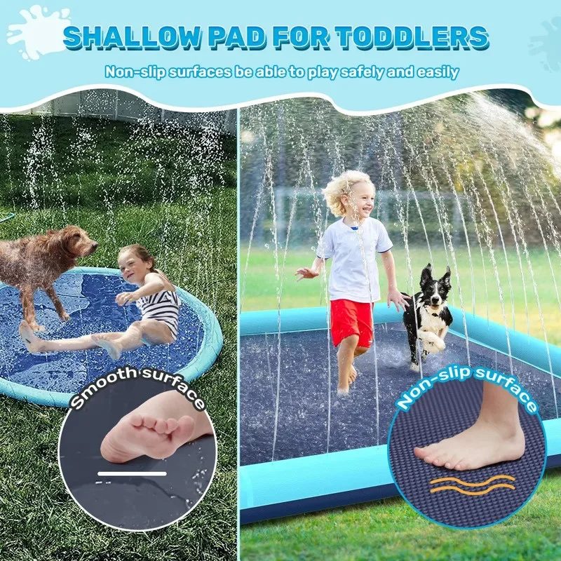 Alfombra de juego acuático para perros de gran tamaño y piscina para niños, plegable, estera de goma para juegos acuáticos, adecuada para entretenimiento al aire libre - imagen 3