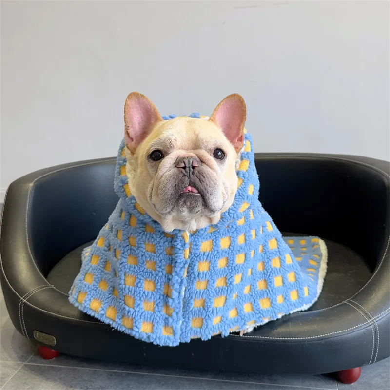 Ropa para perros, capa para gato, Bulldog, Otoño/Invierno, manta de felpa gruesa, capa, camisón, abrigo para mascotas, abrigo de felpa, ropa para cachorros - imagen 4