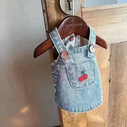 Falda vaquera con tirantes para perros y gatos - ropa para mascotas