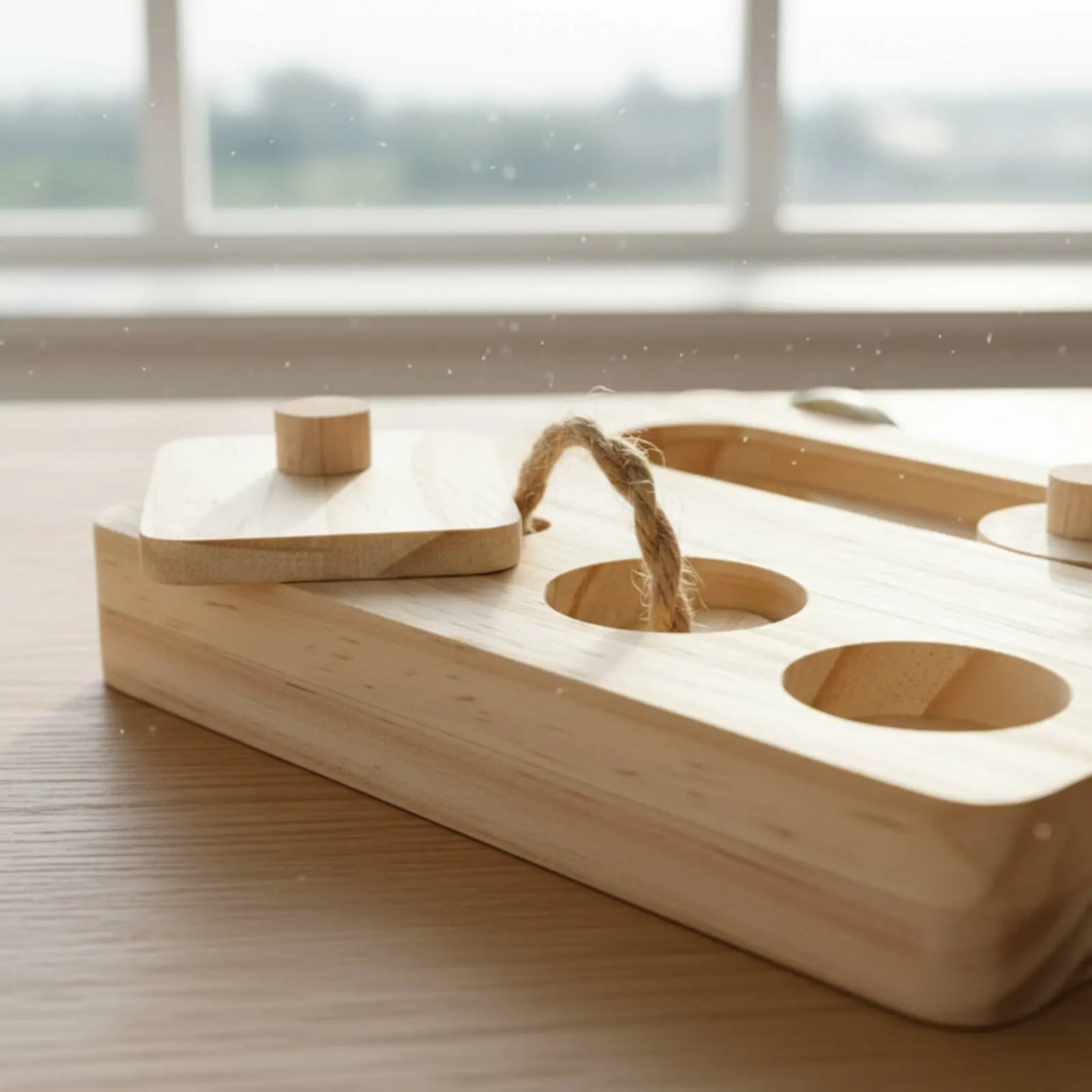 Juguete de madera para loros y agapornis – Estimulación mental - imagen 2