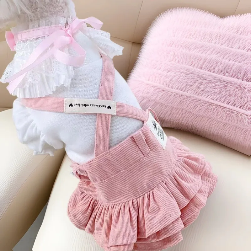 Falda midi con tirantes para perros, vestido de princesa para perros pequeños como Teddy Bichon, traje elegante para fiestas de perros, ropa al aire libre
