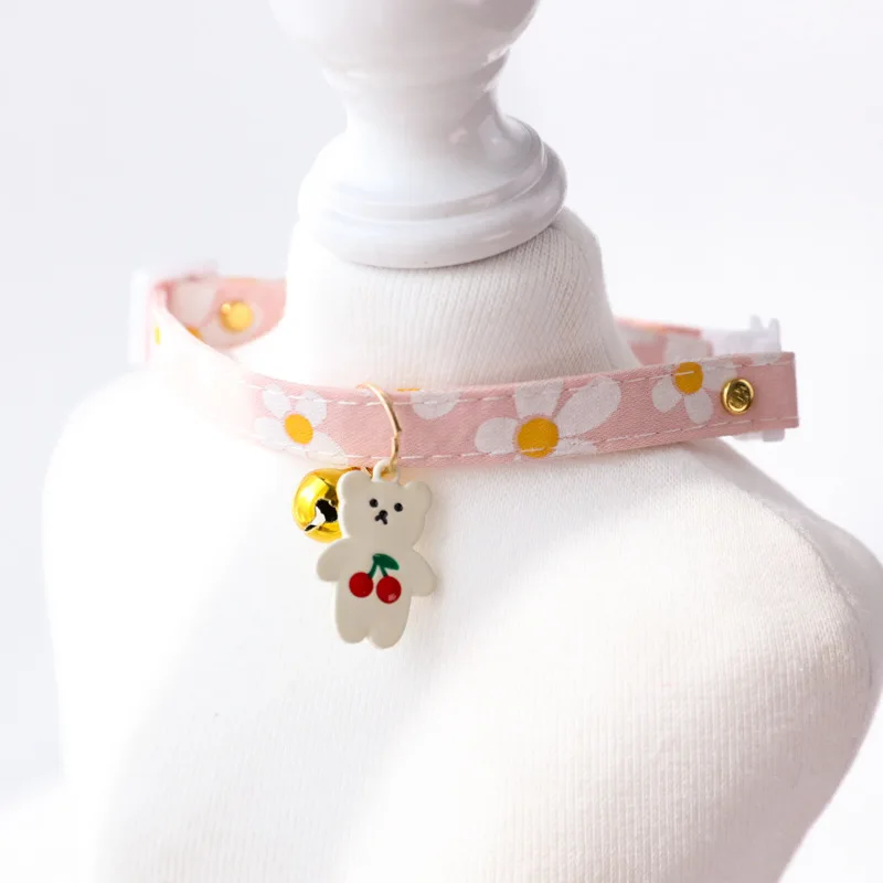 Katzenhalsband mit Glocke, verstellbares Haustierzubehör, Katzenhalsband mit Glocke, Sicherheitsglocken-Ring-Halskette, süßes Haustierzubehör - imagen 4