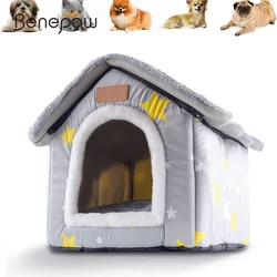 Casa acolchada para perros con cama térmica invernal