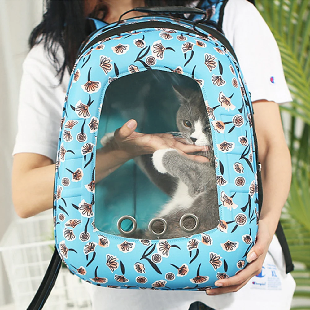 Bolso de hombro para mascotas al aire libre, bolsa de transporte portátil para gatos, bolsas transparentes transpirables para perros pequeños y gatos, mochila de viaje para cachorros - imagen 5