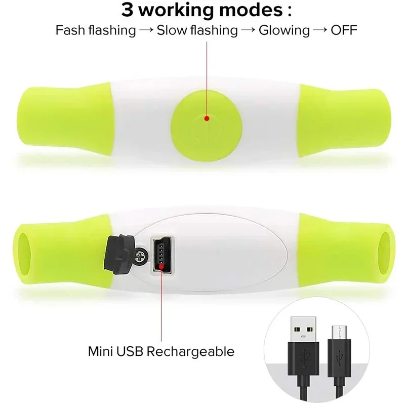 Collar LED recargable para perros pequeños, medianos y grandes, luz que brilla en la oscuridad, resistente al agua, cortable, TPU - imagen 4