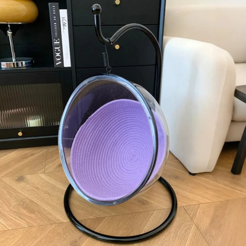 Hamaca colgante para gatos, nido, cabina espacial transparente, columpio, hamaca para gatos, camas, cuna colgante, suministros universales para mascotas para las cuatro estaciones - imagen 4