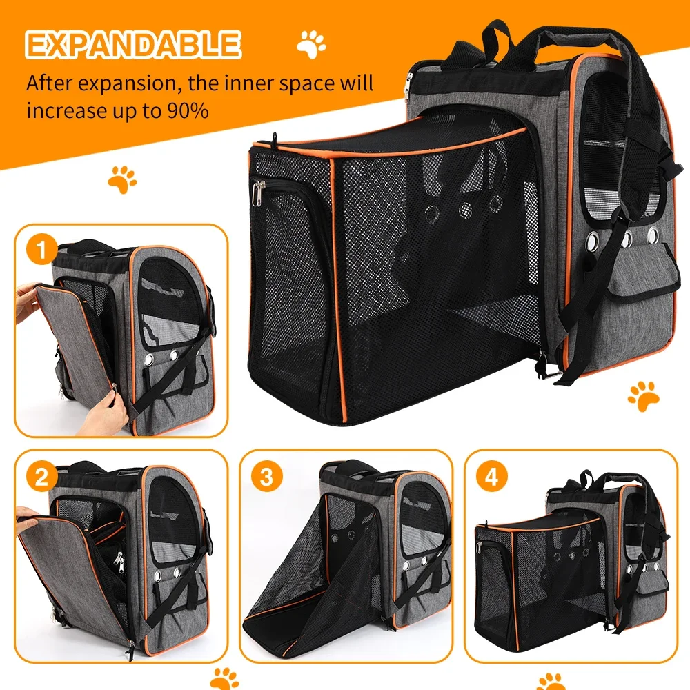 Bolsas de viaje para perros y gatos, mochila de transporte para perros pequeños y medianos, bolsa de transporte para mascotas de viaje y senderismo - imagen 5