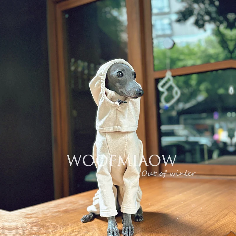 Ropa suave de invierno para perros, disfraces de galgo con sombrero, ropa cálida para perros, abrigo Whippet, mono de galgo italiano - imagen 4