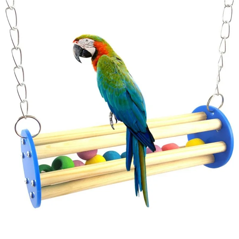 Pet pájaro ardilla loro cadena de cuentas masticar escalada columpio mordida juguete jaula decoración pájaros accesorios loros juguetes para pájaros - imagen 3