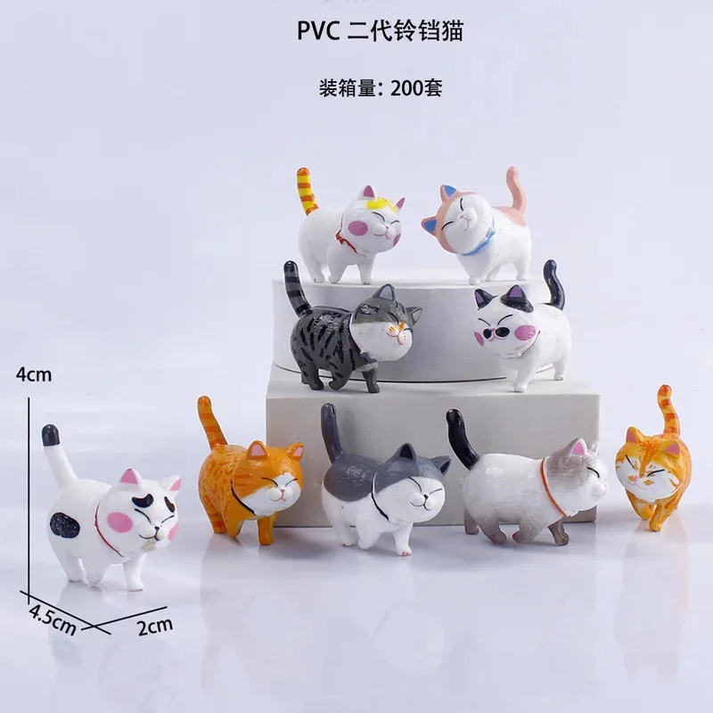 9 unids/set imagen de gato de dibujos animados lindo modelo Animal juguetes habitación adorno de escritorio decoración niños encanto regalos