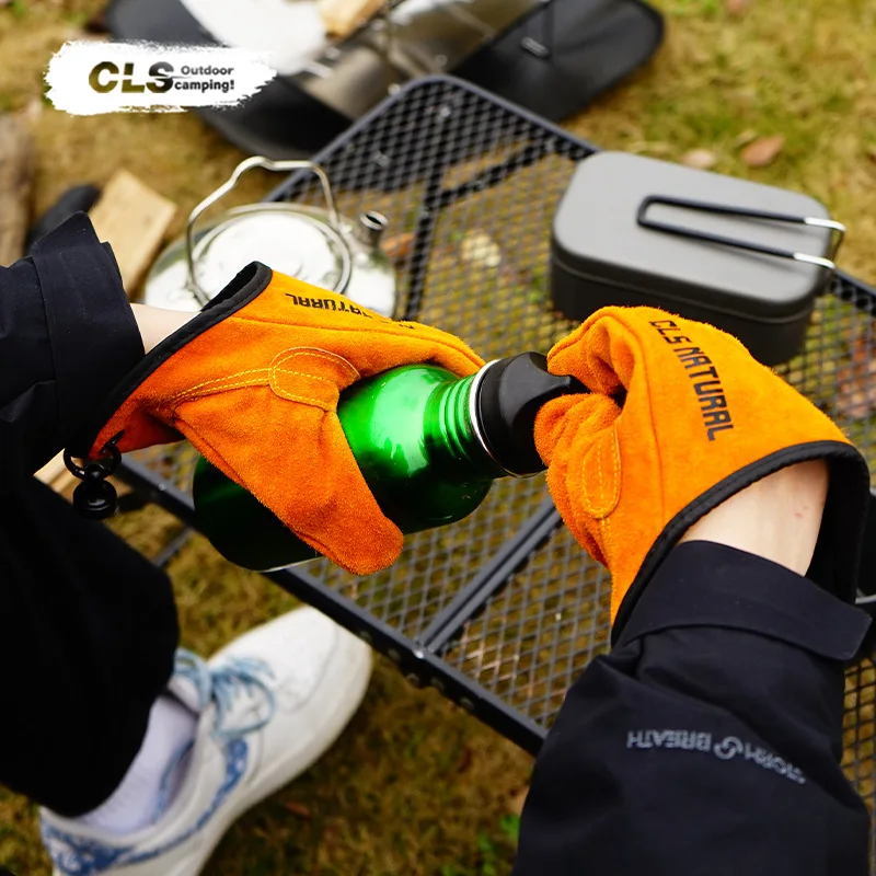 Guantes de cuero para barbacoa – Resistentes al calor y antideslizantes