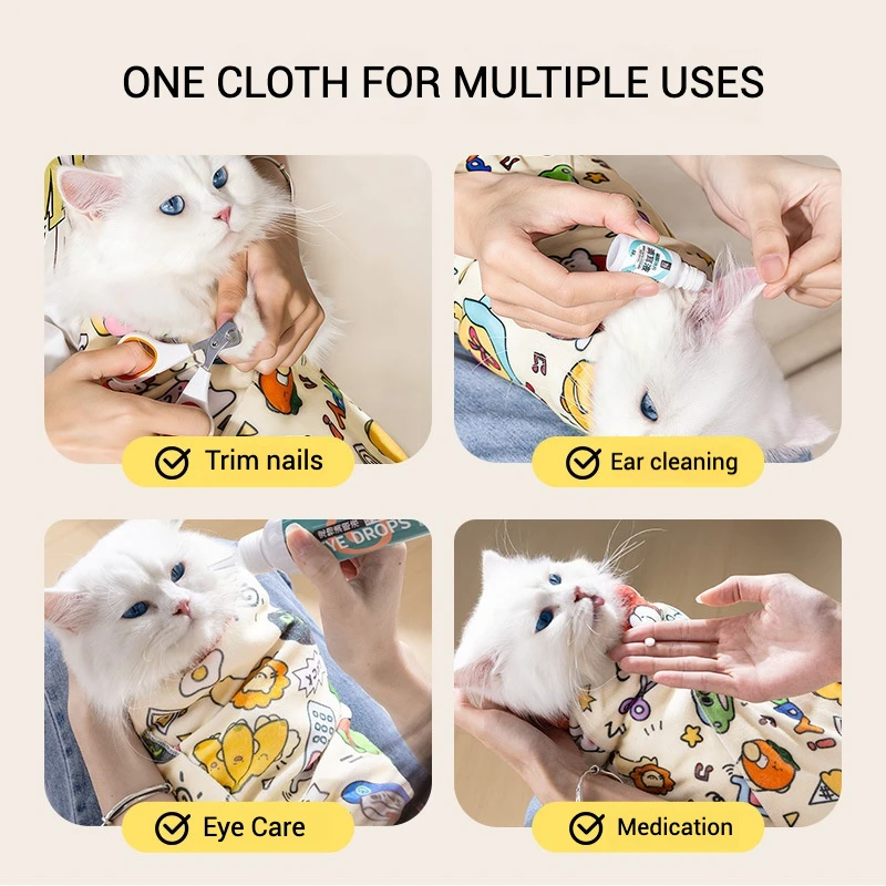 Envoltura para Gato, envoltura autoadhesiva multifuncional, limpieza para Gato, recorte de uñas, manta fija antiarañazos y anticorrer - imagen 3