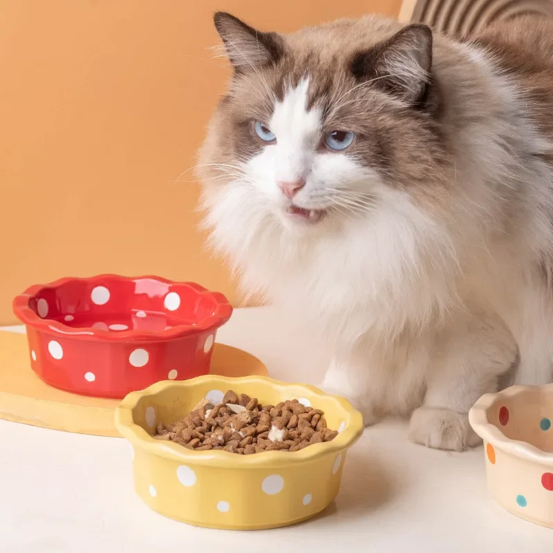 Comedero y bebedero de cerámica para gatos y perros - juego de platos - imagen 4