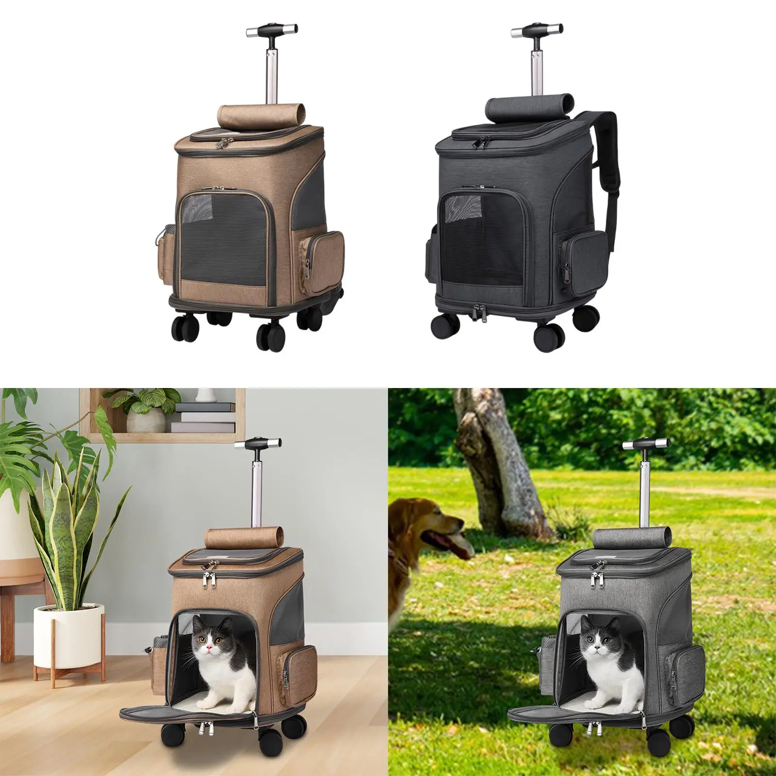 Cat Trolley Case Carrying Bag Outdoor Travel Bag for Dogs Cats Small Animals
