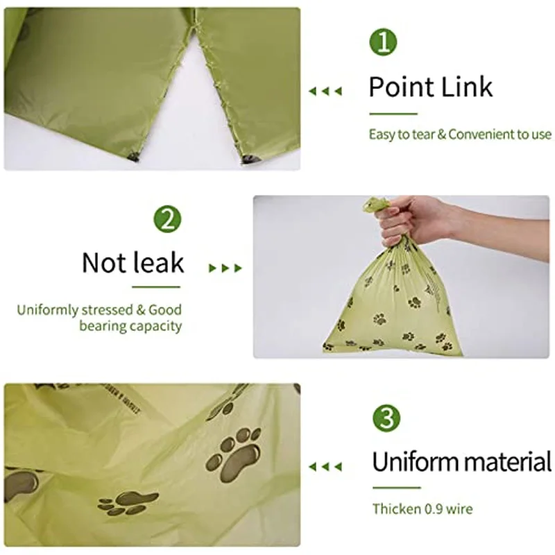 Furrybaby-bolsas biodegradables para caca de perro, accesorios de limpieza para mascotas, dispensador de bolsas de basura para perros, respetuoso con el medio ambiente, al aire libre, Degradable - imagen 2