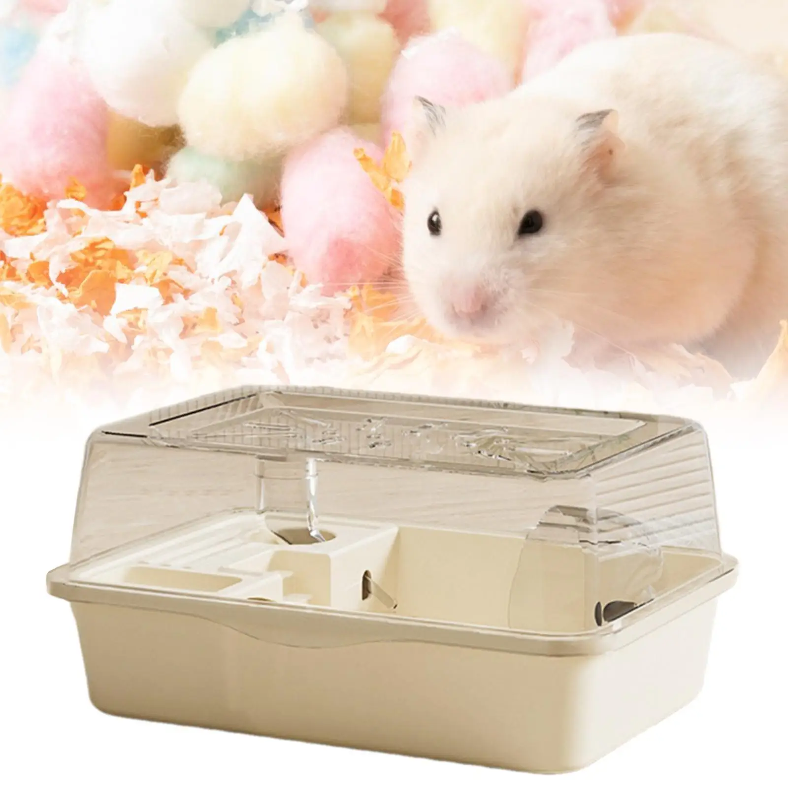Large Hamster Cage Hamster Home with Openable Top Transparent Exercise Playing House Hamster Habitat for Gerbils Sugar Glider