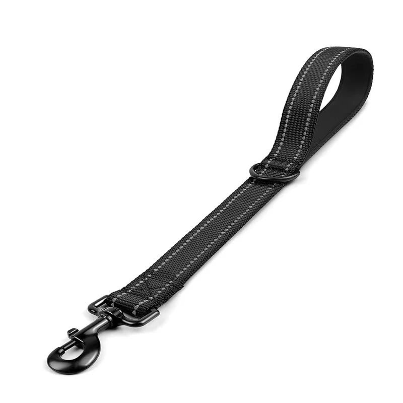 Cuerda corta para perros de 30/45/60cm, correa de entrenamiento para perros grandes reflectante de nailon con cerradura de aleación de Zinc bloqueable, rotación de 360 grados - imagen 2