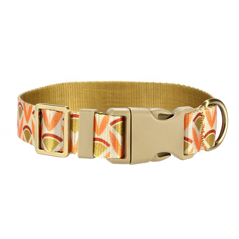 Collar personalizado para mascotas de diseñador, Collar de perro personalizado de nailon de lujo, collares con nombre, accesorios, Bulldog Francés, Pug, Iris dorado - imagen 5