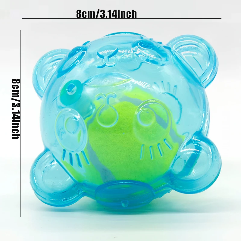 Juguete para masticar para perros, bonito oso, cabeza resistente a mordeduras, juguetes para cachorros con Tennies, limpieza de dientes, sonido, juguete para perros grandes y pequeños, juguete chirriante - imagen 2