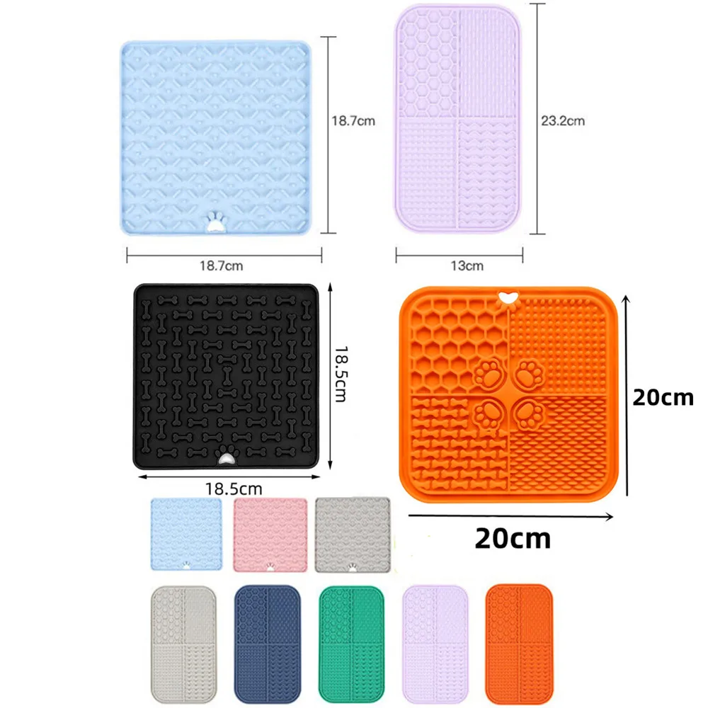 Suministros para mascotas, almohadilla de silicona para lamer distraído para perros, tazón de comida lenta para gatos, mantel individual con ventosa, antideslizante, antideslizante, equipo para comer - imagen 4