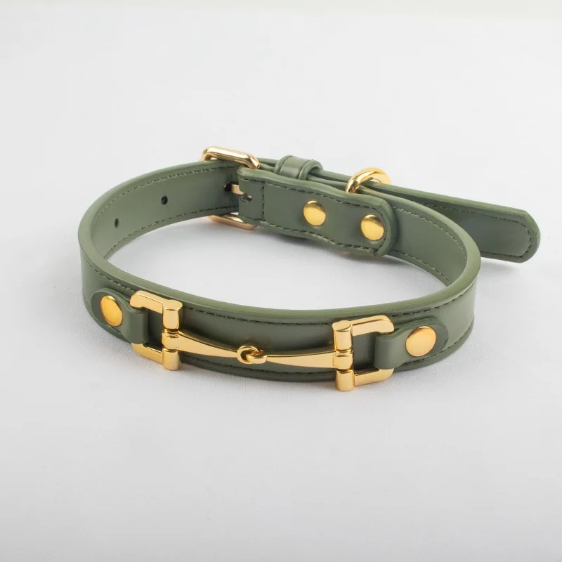 Collar para mascotas de cuero PU suave para perros pequeños, medianos y grandes, Collar ajustable para mascotas para caminar a diario, Collar impermeable para cachorros con 5 agujeros - imagen 5