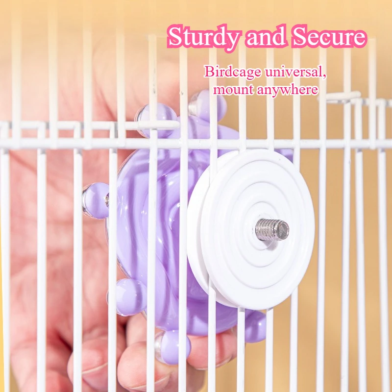 Juguete interactivo para loros con dispensador giratorio de golosinas, estimulación y jaula para ejercicios de pico para conures, cacatúas y pájaros medianos