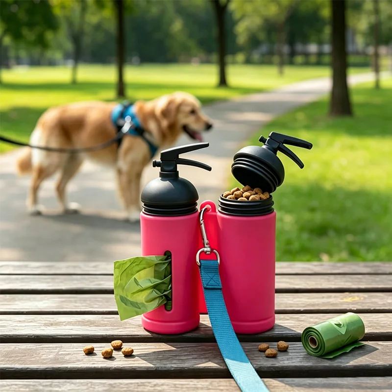 Bolsa 2 en 1 portátil para premios de perro y dispensador desechos - imagen 2