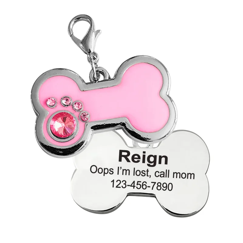 Etiqueta de perro personalizada, Collar de perro grabado, accesorios, etiquetas de nombre, colgante, suministros antipérdida para mascotas, etiqueta de identificación para cachorros y gatos de hueso - imagen 2