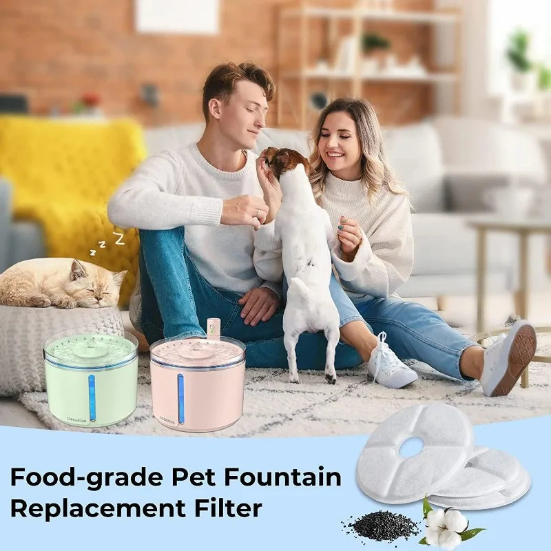 DOGNESS-Reemplazo de filtros para fuente de agua para mascotas, sistema de triple filtración, Original, 3 piezas, 74oz/2,2 L - imagen 5