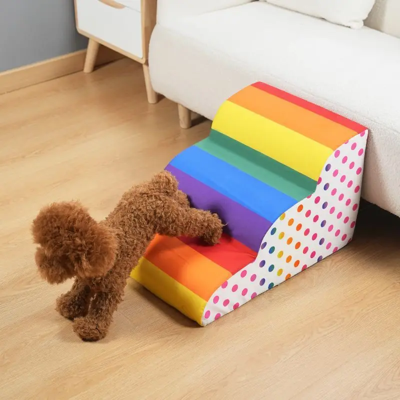 Escaleras arcoíris antideslizantes para perros pequeños y mayores - imagen 4