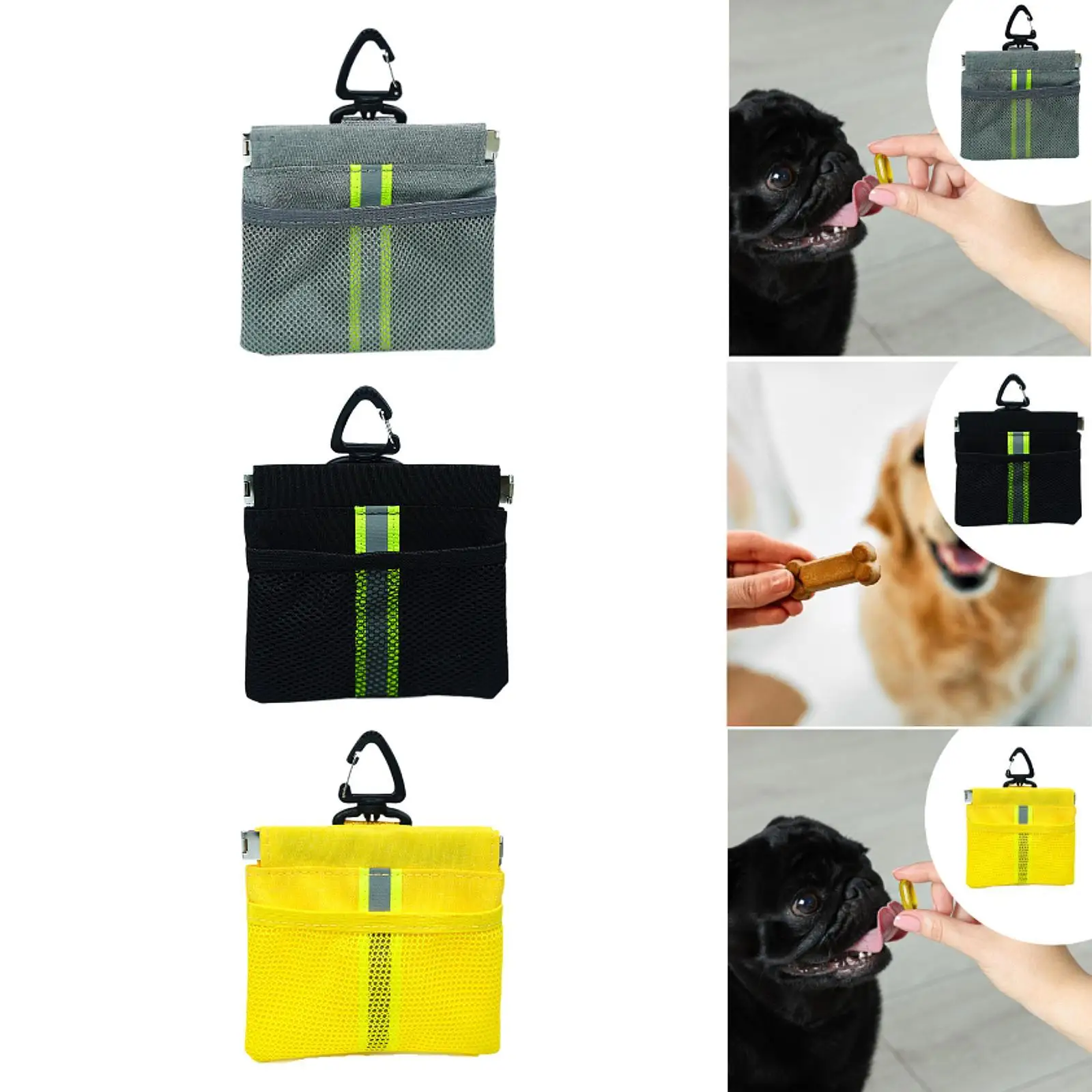 Dog Treat Pouch Poop Bag Dispenser No Spilling,with Reflective Belt,Sturdy feed Snack Reward Case for Leash Dog Training Travel