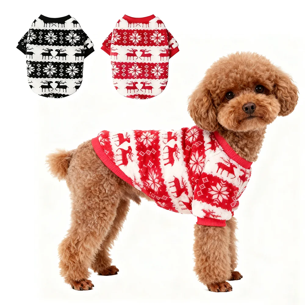 Ropa de otoño e invierno para perros pequeños, gatos, Chihuahua, Schnauzer, cachorro, suéter cálido de estilo étnico de felpa, jerséis para mascotas, trajes