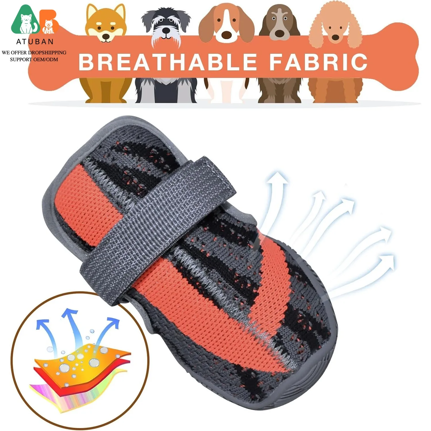 Botas transpirables antideslizantes para perro – Caminar y correr - imagen 5