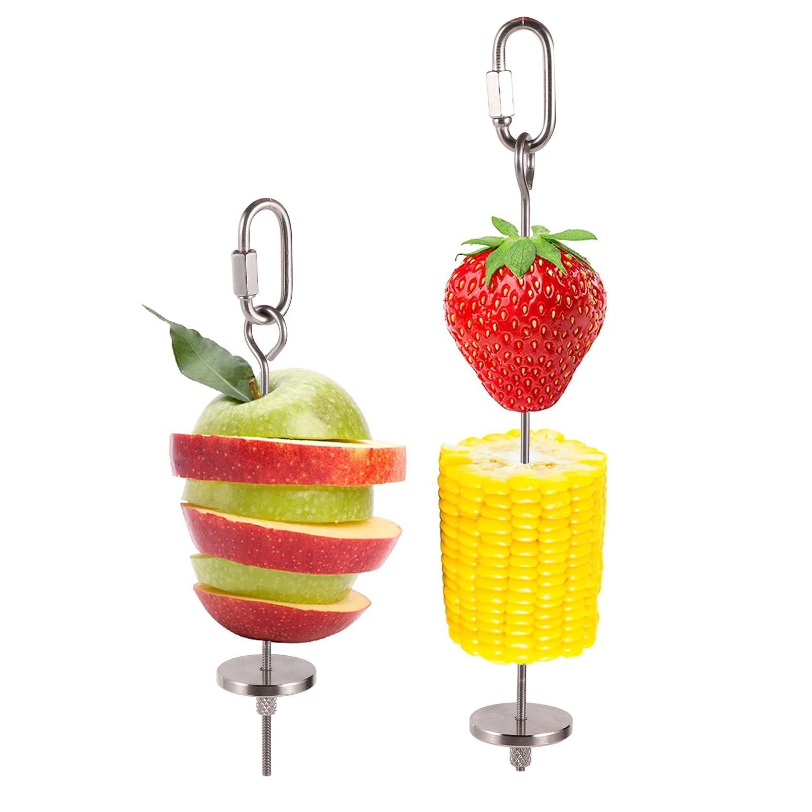Pincho frutas verduras para jaula aves y loros – Acero inoxidable - imagen 3