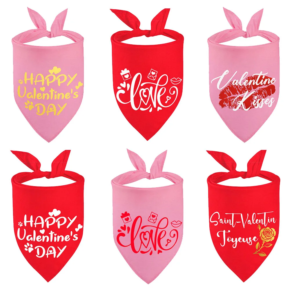 Pañuelos a cuadros para perro, toalla para el Día de San Valentín, accesorios para gatos, fiesta de vacaciones para cachorros, suministros para mascotas, disfraz, accesorios para perros grandes - imagen 4