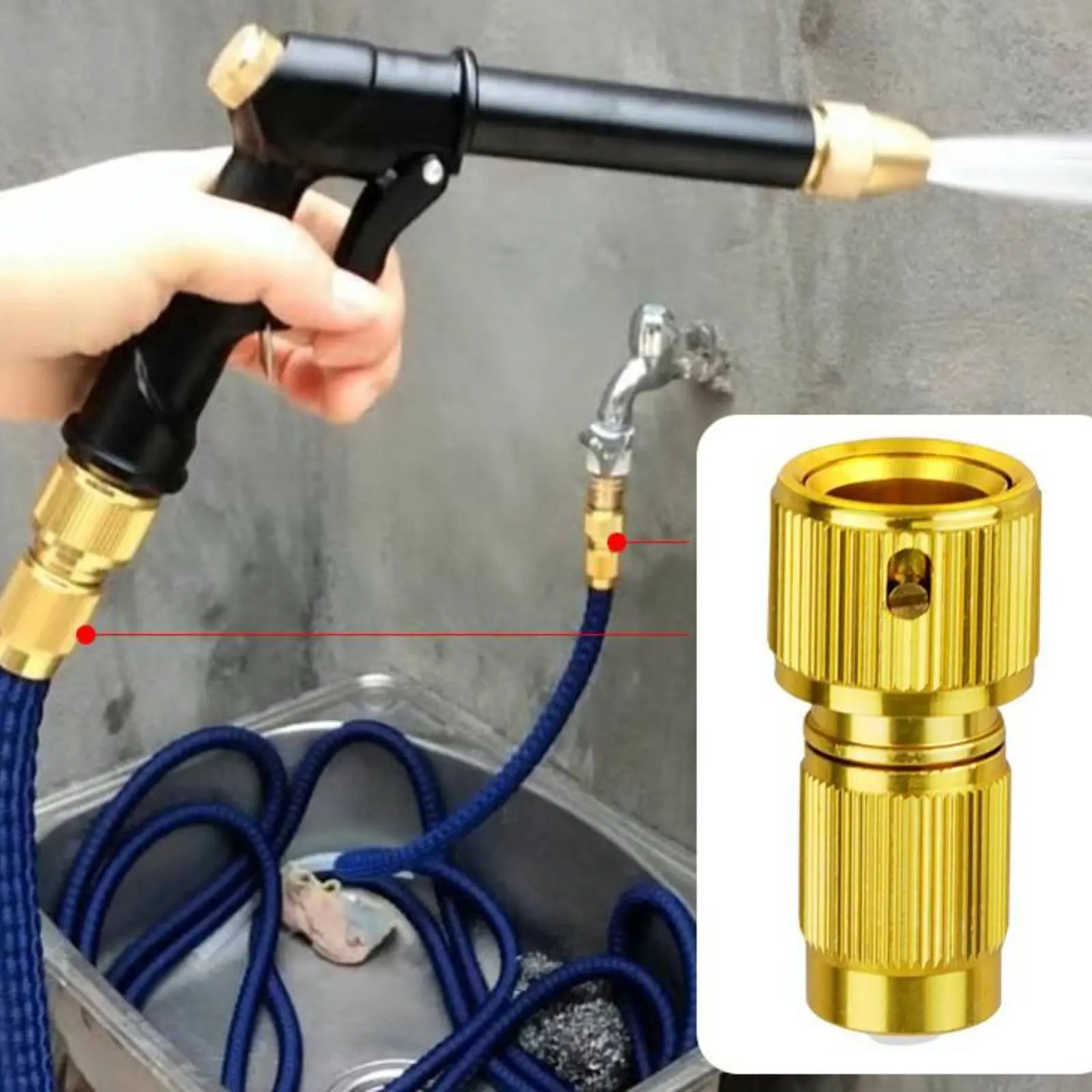 Adaptador manguera jardín aluminio conexión rápida para perro y gato - imagen 4