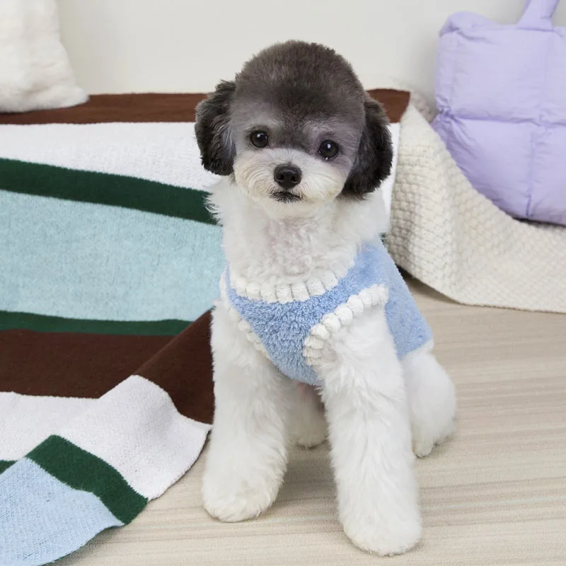 Ropa de invierno para perros, abrigo de lana amarillo y azul, chaqueta para perros pequeños, ropa de perro salchicha Yorkie, disfraz, chaleco para cachorros, chaqueta, trajes XXL - imagen 5