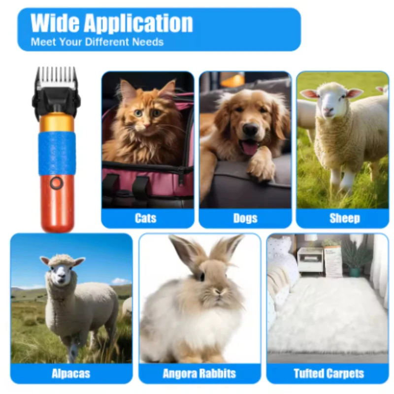 Maquinilla eléctrica para cortar el pelo de mascotas, cortaúñas con regulación de velocidad, cabezal de corte reemplazable, suministros agrícolas, recorte de alfombras multifuncional de ovejas - imagen 2