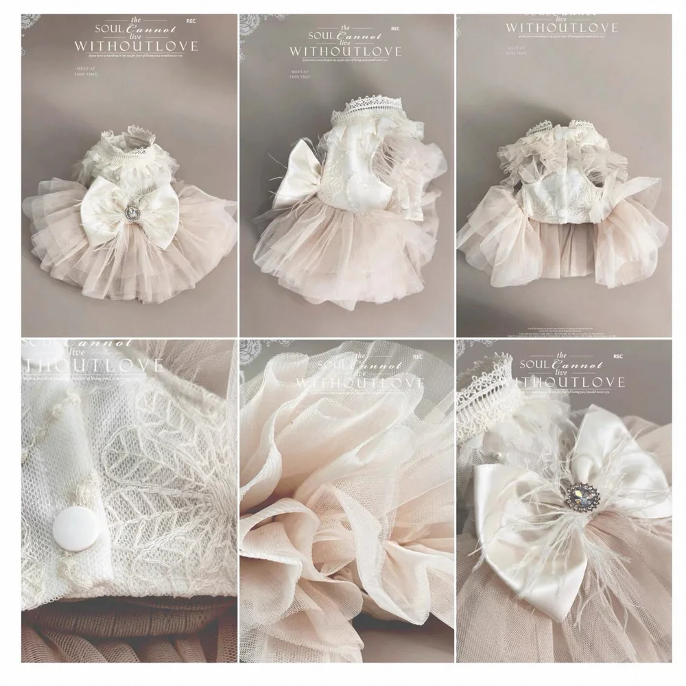 Vestido de verano para perro salchicha con encaje y lazo princesa - imagen 4