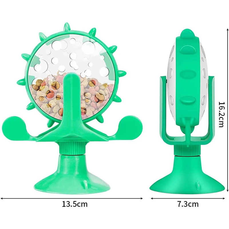 Juguete de molino de viento para perro y gato, dispensador giratorio de fugas de comida, entrenamiento de inteligencia, divertido alimentador lento en interiores, juguetes con ventosa - imagen 5